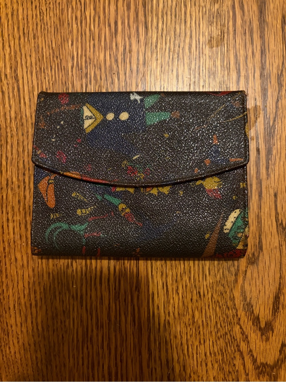 Piero Guidi Circus Wallet with Multicolor Print Made in Italy